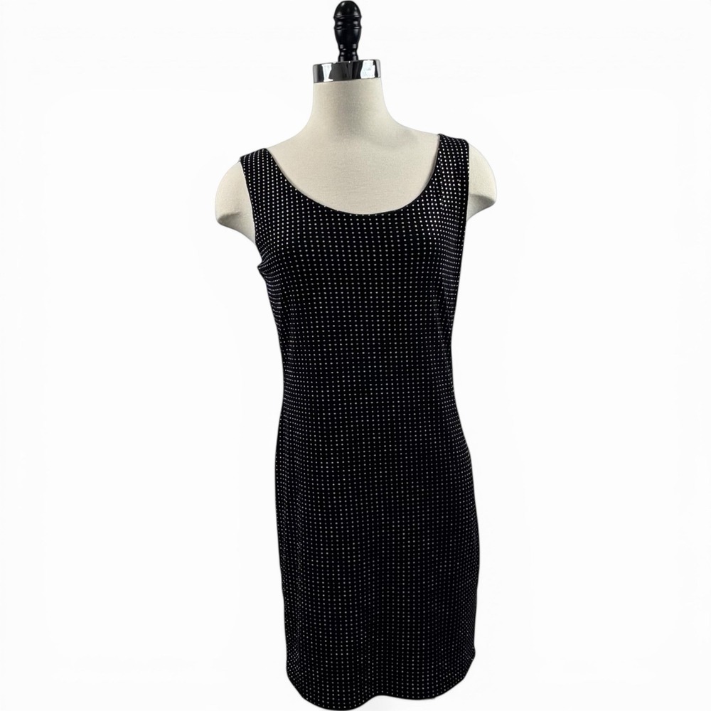 Black Studded Bodycon Dress Small NEW Y2K Disco Rave E‎ girl Swiftie Bling LBD